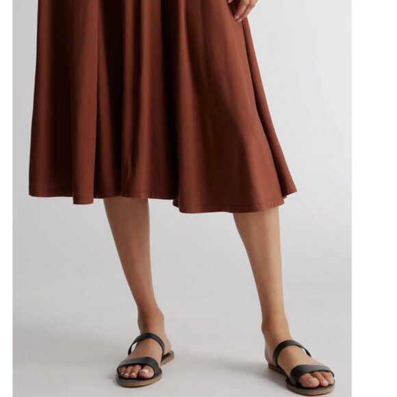 NWT Tencel Jersey Fit & Flare Dress in Brown Sz XL - Picture 6 of 8